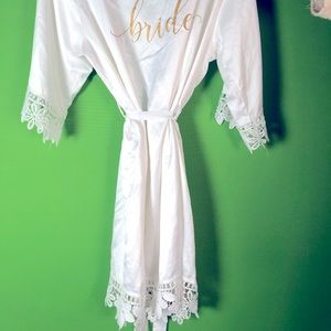 Bride satin robe
